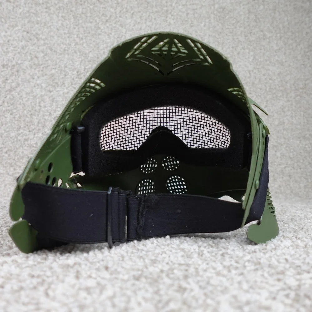 Green Airsoft Tactical Full Face Mask Protective Gear with Mesh Eye Protection